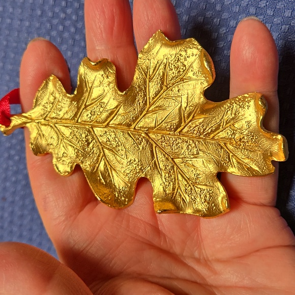 Vintage Gold Dipped Leaf Christmas Ornament - Picture 2 of 3